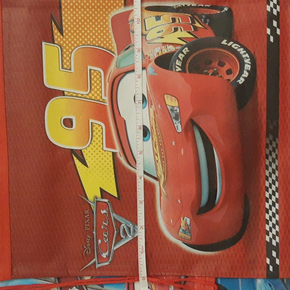 Disney Pixar Cars 2 Lightning McQueen Drawstring Tote Bags Party Favors 12 Pcs - Picture 9 of 11